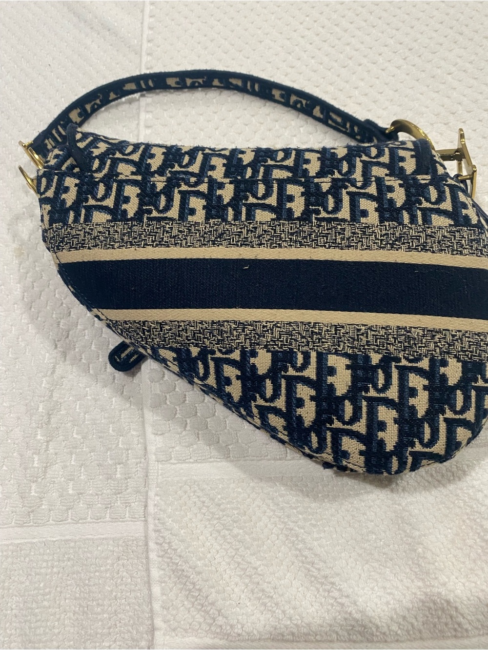 Navy and Cream  Saddle Bag